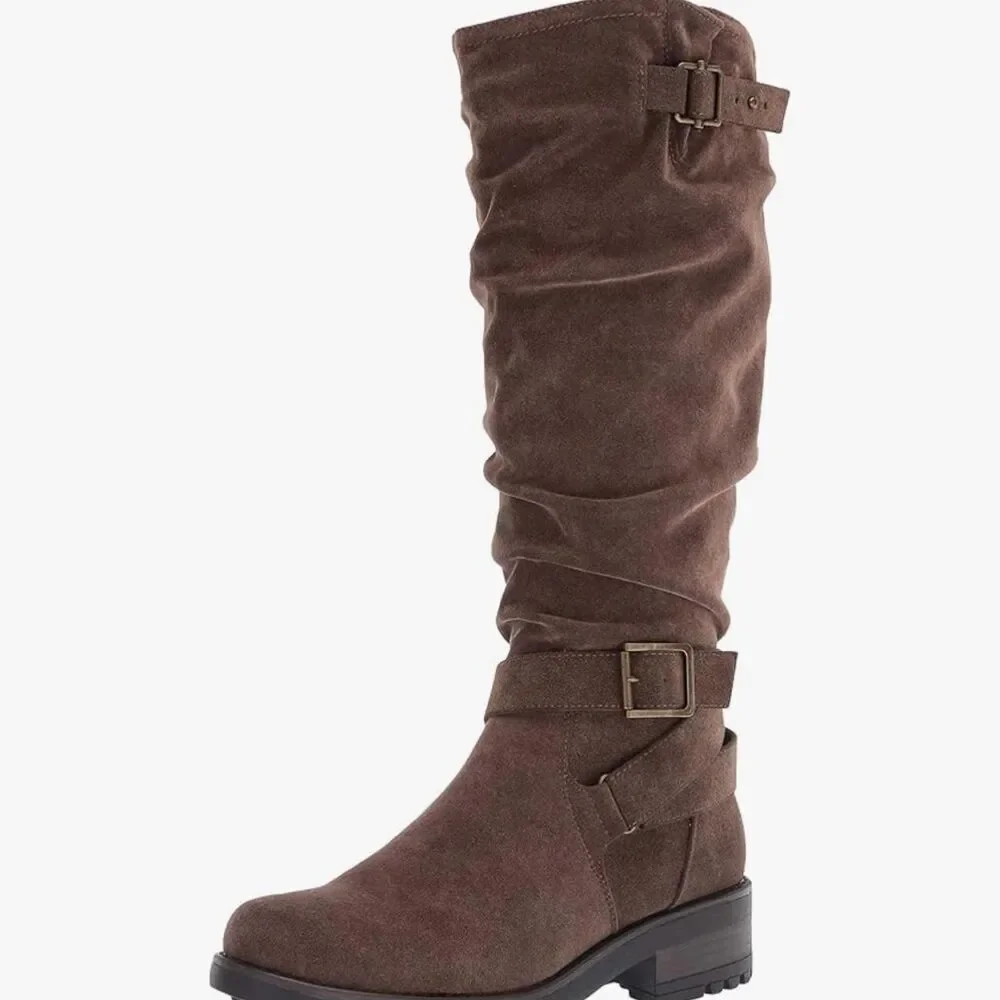 Brown suede like Slouchy y2k style Knee High Boots – Y2K Indie Cowgirl rave 6.5